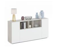 Aparador loira blanco artik (blanco mate) - gris cemento 150 x 76 x 41 cm