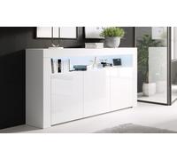Aparador modelo Aker con acabado en brillo y luz led: Blanco