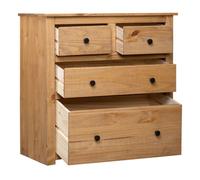 Aparador - mueble de almacenamiento de madera maciza de pino estilo panamá 80x40x83 cm es3958
