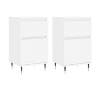 Aparador - muebles de almacenamiento 2 uds madera de ingeniería blanco 40x35x70 cm es5171