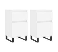 Aparador - muebles de almacenamiento 2 uds madera de ingeniería blanco 40x35x70 cm es5173