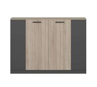 Aparador oficina estudio ni stilo industrial roble sonoma y antracita 160 cm