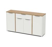 Miroytengo Aparador Salón Acces 3P Roble Hamilton y Blanco Mate 122 cm