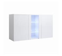 Aparador salón comedor blanco 120x40x70 3 puertas led luke a1 muebles bonitos