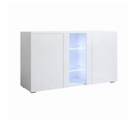 Aparador salón comedor blanco 120x40x72 3 puertas led luke a1 muebles bonitos