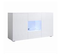 Aparador salón comedor blanco 120x40x72 3 puertas led luke a2 muebles bonitos