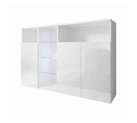 Aparador salón comedor blanco 150x35x70 3 puertas led clark muebles bonitos