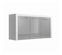 Aparador salón comedor blanco/gris 144x42x80 3 puertas nelia muebles bonitos