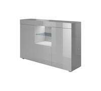 Aparador salón comedor gris 135x34x72 3 puertas led sefora muebles bonitos