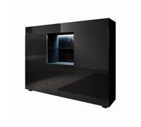 Aparador salón comedor negro 135x34x72 3 puertas led sefora muebles bonitos