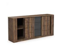 Miroytengo Aparador Salón Mónaco Con Almacenaje Roble Saloon Y Negro Estructurado 206 cm Black/ wood - 335.8