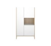 Aparador vertical 3 puertas bari - blanco/roble natural - homekit
