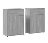 Aparadores 2 uds madera de ingeniería gris Sonoma 60x30x84 cm