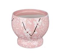 aparato de cocina Juego de mortero y con diseño cerámica, elegantes manchas flores blancas madera, molinillo especias, hierbas, herramienta cocina, 3,7 pulgadas(Pink)