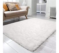 Apartamento Grande Moderna Alfombras de Area Alfombras Suaves de la Sala de Estar, Alfombras Salon Alfombra Rectángulo Shaggy para Salón Habitación de los Niños Dormitorio (100 x 160 cm,Blanco)