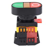 APBB-22 / 25N Luz LED Interruptor de Botón Pulsador Doble NO + NC Interruptor de Botón Pulsador Momentáneo Botones Rojos o Verdes 74 X 55 X 29 Mm / 2.91 X 2.17 X 1.14 Pulgadas (220V)
