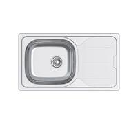 Apelson Fregadero Sobre Encimera ACE 34R, 76x43,5cm, Profundidad 15 cm, Grosor 0,5 mm, Instalación en mueble de 45cm, Accesorios incluidos, Acero Inoxidable