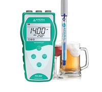Apera Instruments PH850-BR - Medidor de pH portátil para la producción de bebidas, equipado con electrodo de pH LabSen 213 (rango de medición de pH: 0 a 14,00)