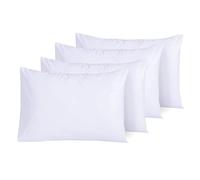 APEX FURNISHINGS Juego de 4 fundas de almohada blancas de algodón egipcio de 200 hilos, transpirables, calidad de hotel, con cierre de sobre, 50 x 75 cm