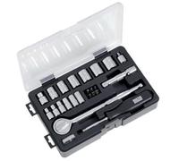 APEX TOOL GROUP - Asia 119009 Master Mechanic Juego de llaves de vaso estándar de 1/4 x 3/8 pulgadas (24 piezas)