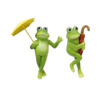 APGLSXY 2 colgantes de maceta con forma de ranas y paraguas, para decoración del hogar al aire libre