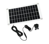 APGLSXY Juego de bomba de fuente solar con panel de 10 W, cable de enchufe redondo y cables adjuntos para fuente de jardín, función de agua rocosa y uso en estanques