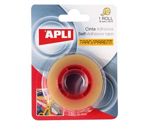 APLI 11166 - Cinta adhesiva celo transparente 19 mm x 33 m