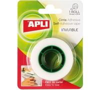 APLI 11168 - Cinta adhesiva celo invisible 19 mm x 33 m