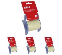 APLI 11595 - Rollo dispensador de nota adhesiva 60 mm x 10 m color amarillo (Paquete de 4)