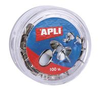 APLI 11726 - Chinchetas niqueladas, 100 unidades, Plata