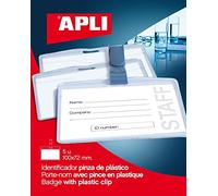 APLI 11739 - Identificadores con pinza de plástico (90X56 mm), 5 unidades