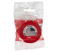 APLI 12272 - Cinta adhesiva de polipropileno color rojo, cinta de vinilo de color con acabado radiante medida 19 mm x 33 m