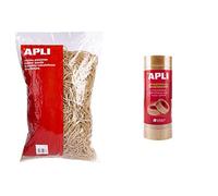 APLI 12866 - Pack de 4000 gomas elásticas, 120 x 2 mm & 12490 - Cinta adhesiva celo transparente 19 mm x 33 m, 8 unidades