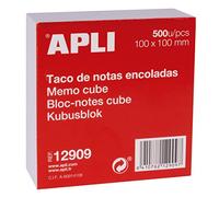 Apli 8410782129097 Taco de Notas Encoladas 500 Hojas 100x100 mm Blanco Gramaje 70 g/m²