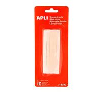 APLI Recambio barras de cola termofusible 13243 Ø 7,5 mm x 10 cm Transparente 10 uds