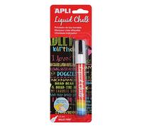 APLI Rotulador de tiza líquida 13954 – Punta redonda 5,5 mm – Blanco borrable 1 unidad