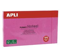 APLI 15003 Funny Notas Adhesivas, 125 x 75 mm, Bloc De 100 Notas Autoadhesivas, Color Rosa Flúor