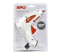 APLI Pistola termofusible 20 W Premium con 2 barras de silicona