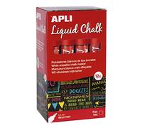 APLI 16902 - Rotuladores de Tiza Borrable, 5,5 mm, Liquid Chalk Punta Redonda, Rojo