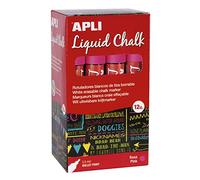 APLI 16904 - Rotuladores de Tiza Borrable, 5,5 mm, Liquid Chalk Punta Redonda, Rosa