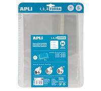 APLI Funda para libros y revistas 16914 – 30 x 53 cm 75 µ – Transparente Pack 5, solapa ajustable
