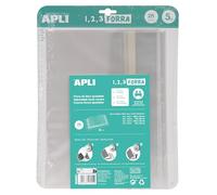 APLI 16955 - Forro de Libros con Solapa Ajustable PP. 28 x 53 cm, 75 µ