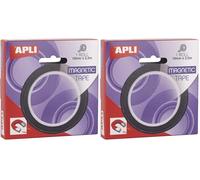 APLI 17724- Cinta adhesiva magnética, 19 mm x 2,5 m (Paquete de 2)
