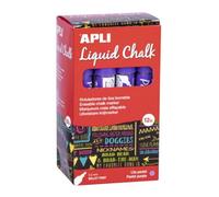 APLI 18040 - Rotuladores de Tiza Borrable, 5,5 mm, Liquid Chalk Punta Redonda, Lila Pastel