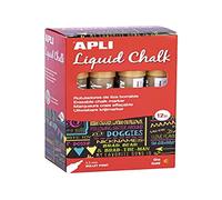 APLI 18041 - Rotuladores de Tiza Borrable, 5.5 mm, Liquid Chalk Punta Redonda, Oro, 12 Unidades