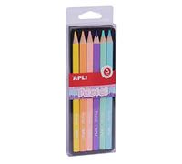 APLI 18059 - Lápices de Colores Pastel Jumbo, 6 Colores