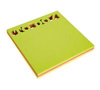 APLI 18338 - Notas adhesivas troquelado TO DO de 75 x 75 mm, bloc de 75 hojas en 3 colores surtidos fluorescentes