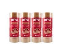 APLI 18961 - Pack de 32 cintas adhesivas transparentes - 19 mm x 33 m - 4 torres de 8 unidades