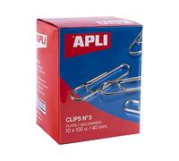 APLI 18992 - Pack de clips galvanizados nº3 40 mm - 1000 u.