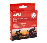 APLI 19235 - Cinta adhesiva luminiscente, brilla en la oscuridad - Rollo de señalización y seguridad de 20 mm x 5 m